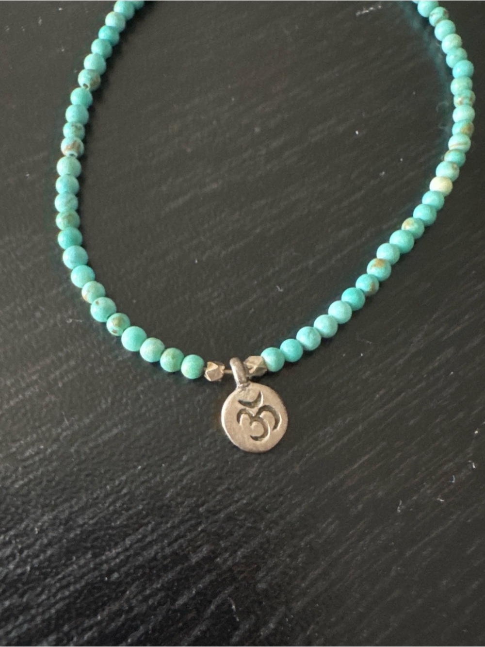 SATYA Turquoise Beaded Om Pendant Necklace - Women Jewelry